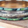 Bracelete indiano de resina marmorizada Jardins de Jaipur
