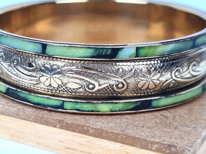 Bracelete indiano de resina marmorizada Jardins de Jaipur