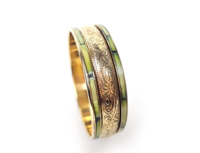 Bracelete indiano de resina marmorizada Jardins de Jaipur