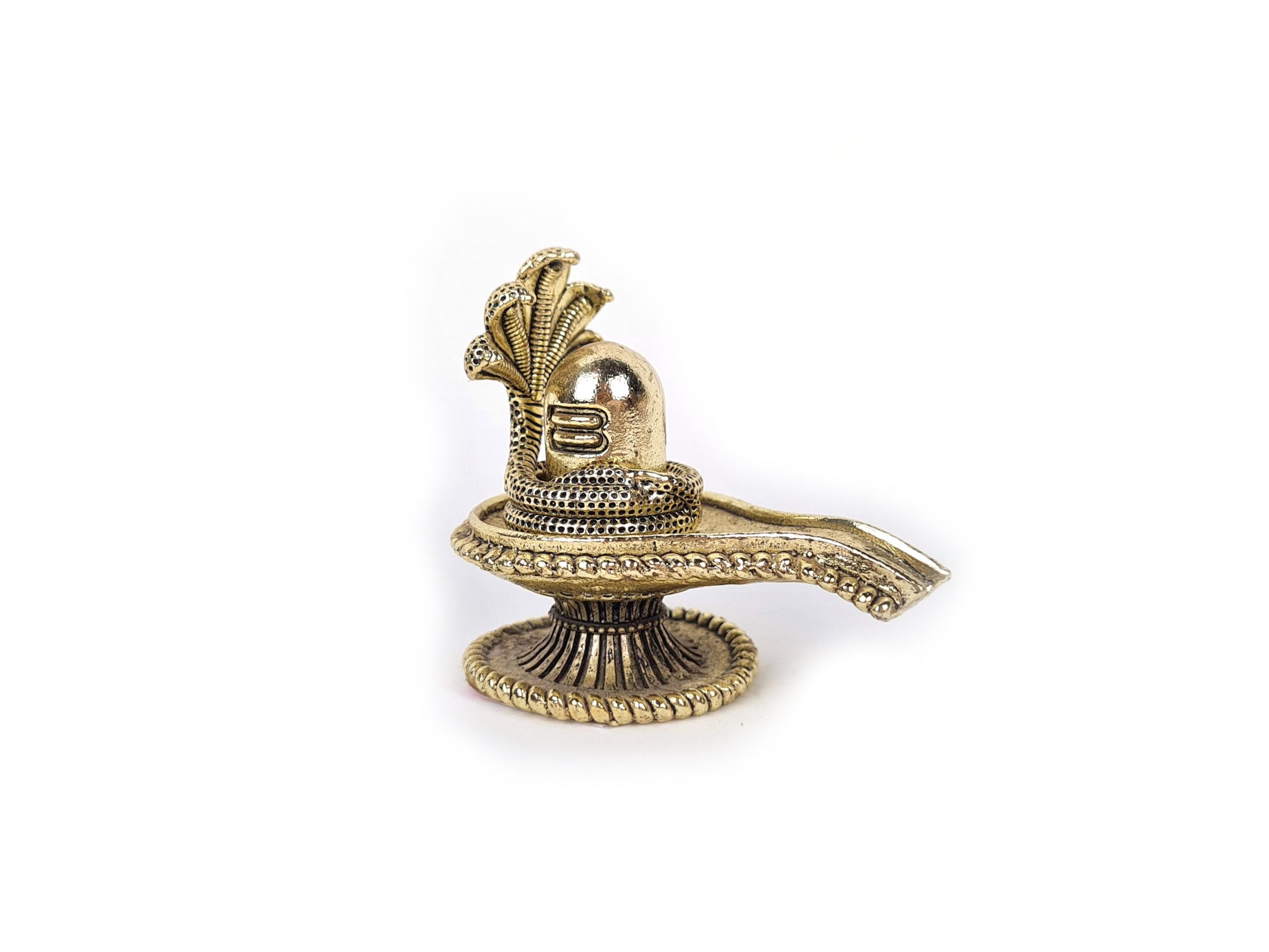 Shiva Lingam com a cobra Naga objeto de adoração ao Senhor Shiva metal