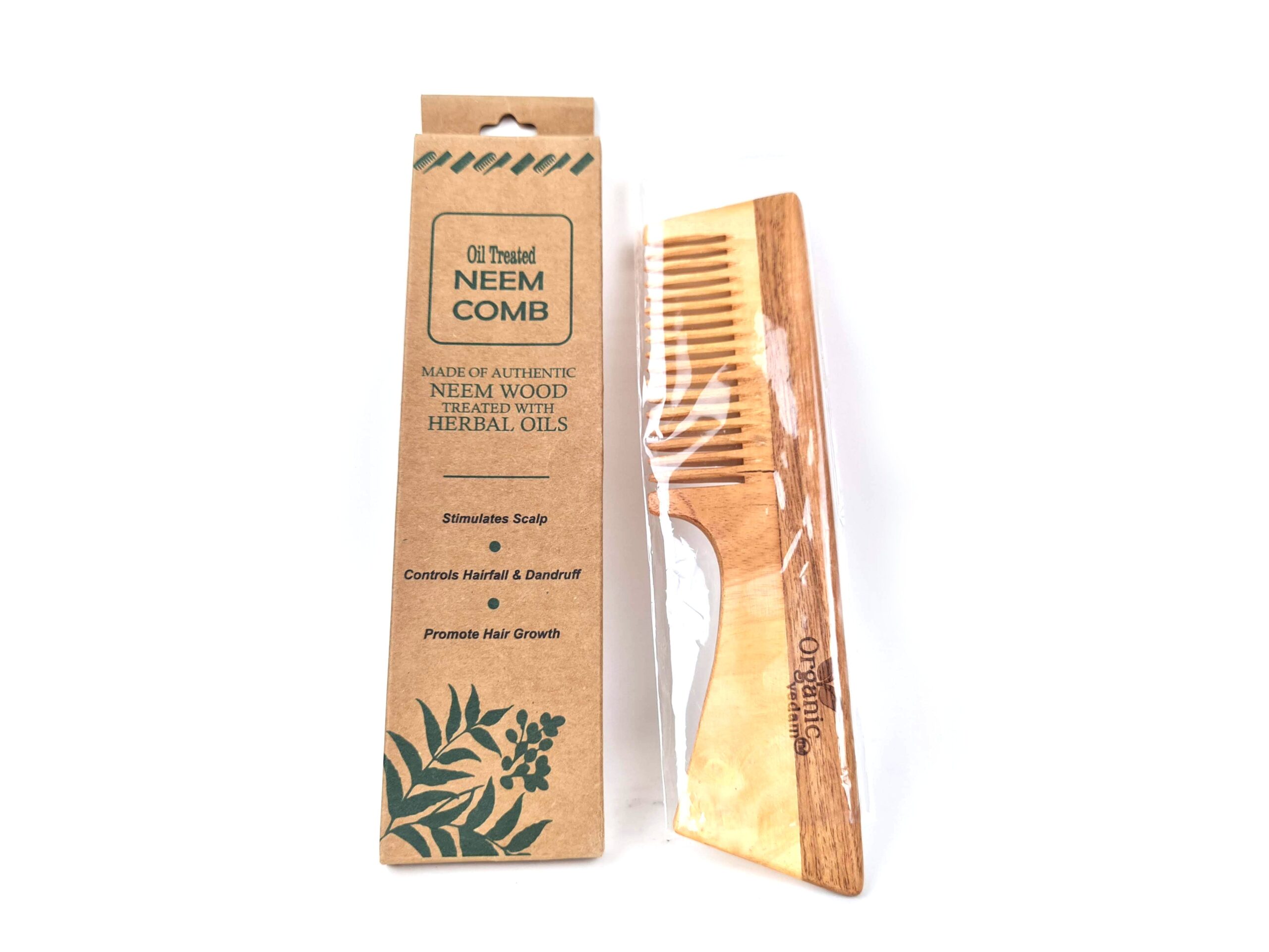 Troque para o pente de madeira de Neem tratado com óleo