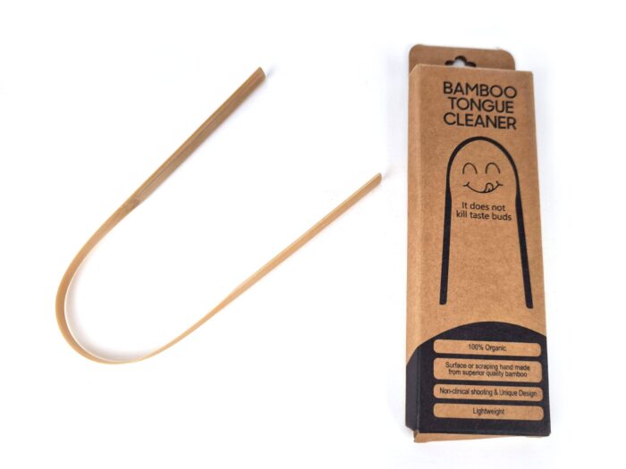 Raspador de língua de bambu sustentável da Organic Vedam