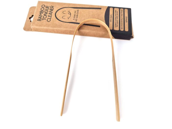 Raspador de língua de bambu sustentável da Organic Vedam