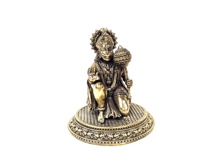 Hanuman Deus Macaco estatueta indiana em liga metálica 9cm
