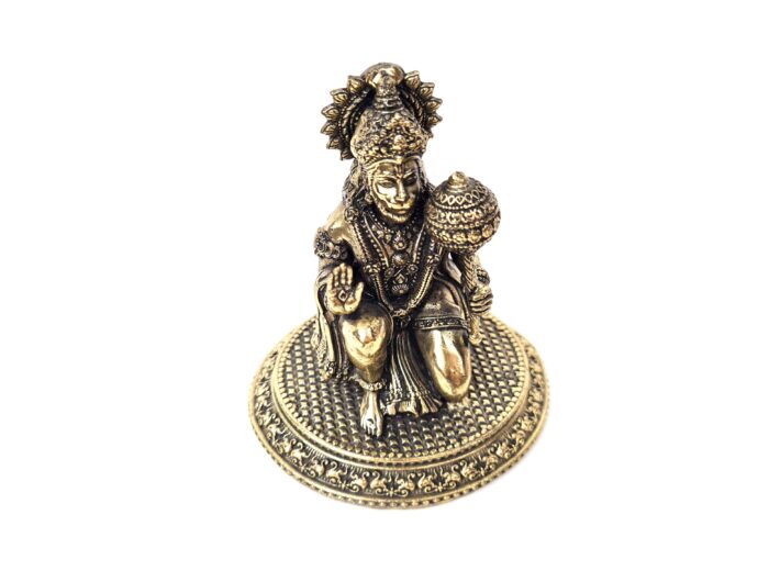 Hanuman Deus Macaco estatueta indiana em liga metálica 9cm