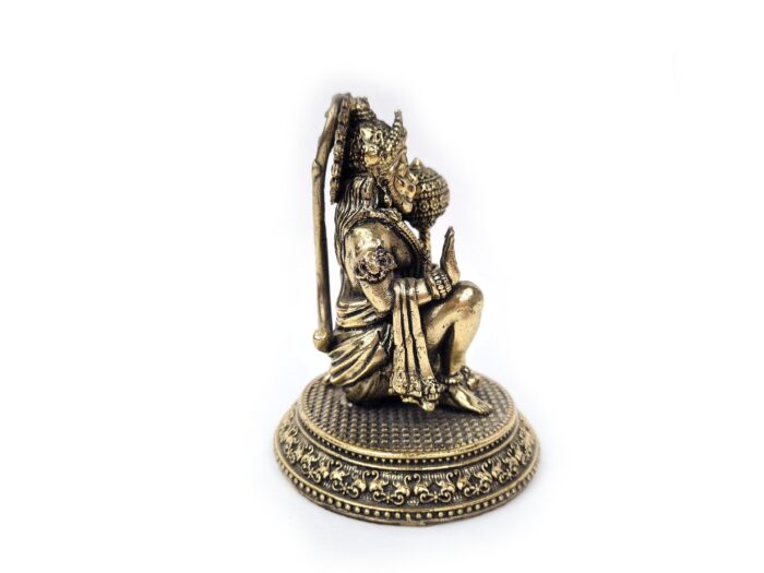 Hanuman Deus Macaco estatueta indiana em liga metálica 9cm