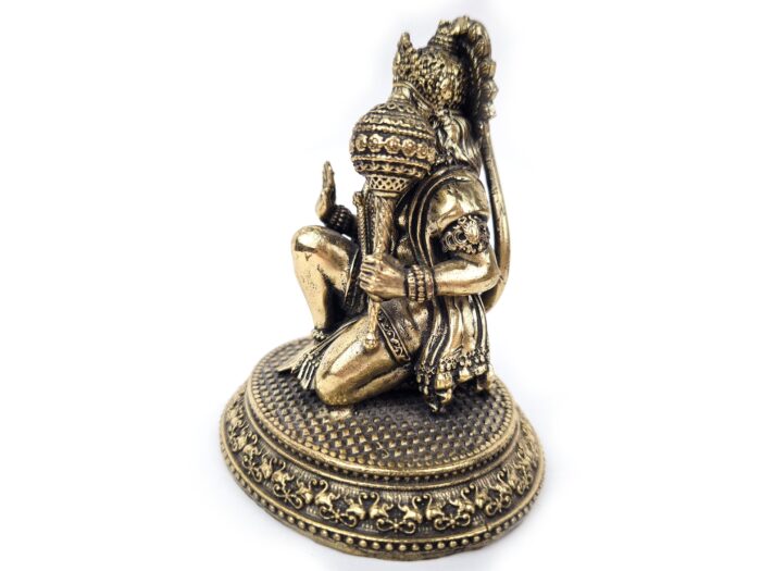 Hanuman Deus Macaco estatueta indiana em liga metálica 9cm