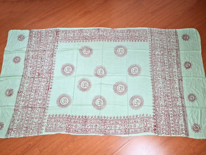 Chadar indiano (manto de oração) de OM verde menta