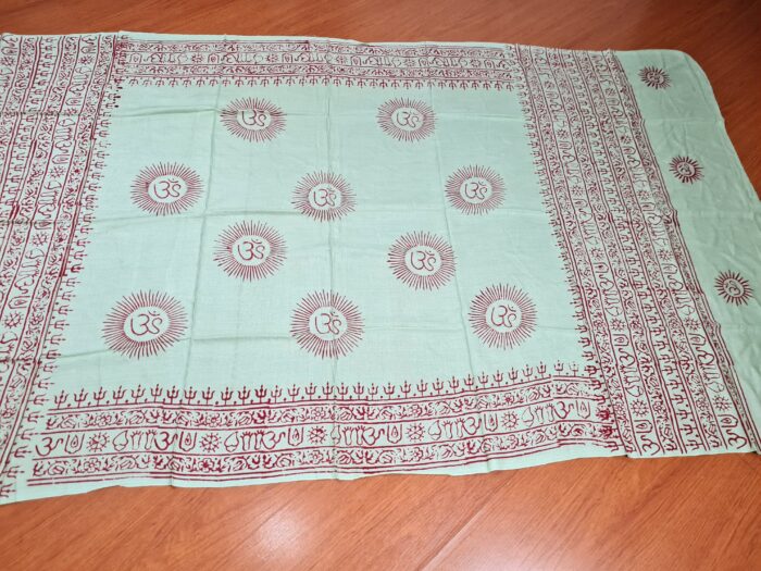 Chadar indiano (manto de oração) de OM verde menta