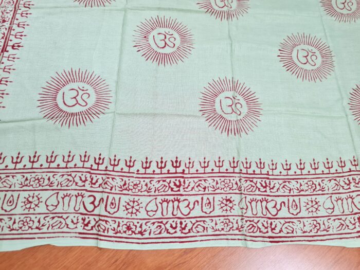 Chadar indiano (manto de oração) de OM verde menta