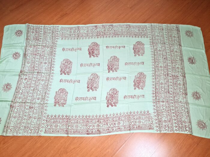 Chadar indiano (manto de oração) de Ganesha verde menta