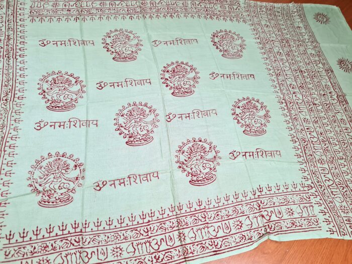 Chadar indiano (manto de oração) de Shiva Nataraja verde menta