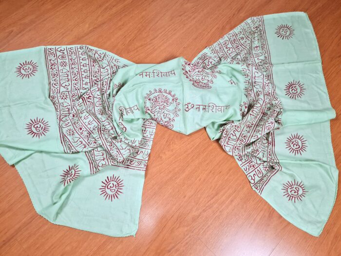 Chadar indiano (manto de oração) de Shiva Nataraja verde menta
