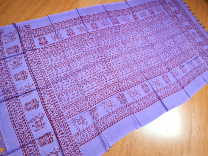 Toalha indiana devocional para altar ou poojas roxo e vinho