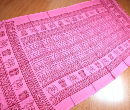 Toalha indiana devocional para altar ou poojas rosa médio e vinho