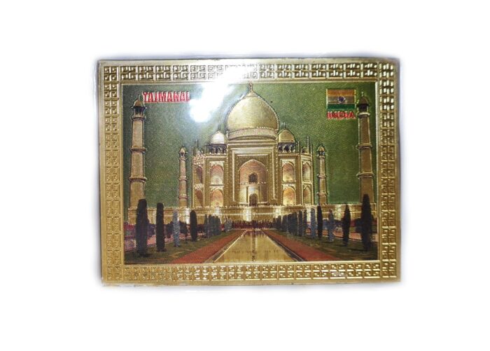Ímã de geladeira dourado estampa do Taj Mahal