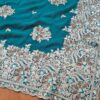 Sari indiano de seda com bordados e pedras dourados Mayura