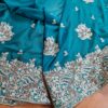 Sari indiano de seda com bordados e pedras dourados Mayura