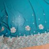 Sari indiano de seda com bordados e pedras dourados Mayura