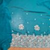 Sari indiano de seda com bordados e pedras dourados Mayura