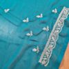 Sari indiano de seda com bordados e pedras dourados Mayura
