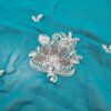 Sari indiano de seda com bordados e pedras dourados Mayura