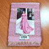 Sari indiano viscose com estampa étnica rosa com dourado