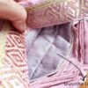 Sari indiano viscose com estampa étnica rosa com dourado