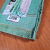Sari indiano viscose com estampa étnica verde e dourado
