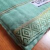 Sari indiano viscose com estampa étnica verde e dourado