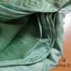 Sari indiano viscose com estampa étnica verde e dourado