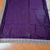 Saree indiano de seda mista roxo com bordado zari dourado