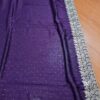 Saree indiano de seda mista roxo com bordado zari dourado