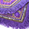 Bolsa indiana clutch boho chic bordada pedrarias e tassel lilás