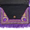 Bolsa indiana clutch boho chic bordada pedrarias e tassel lilás