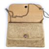 Bolsa indiana clutch carteira tecido com bordados florais bege e metalizados