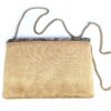 Bolsa indiana clutch carteira tecido com bordados florais bege e metalizados