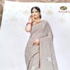 Sari indiano de viscose floral e linhas naturais em fendi rosé