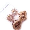 Brinco indiano Meenakari Jhumka sino floral vermelho rubi esmaltado