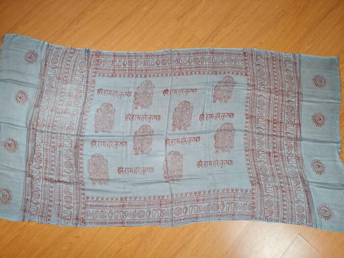 Chadar indiano (manto de oração) de Ganesha cinza