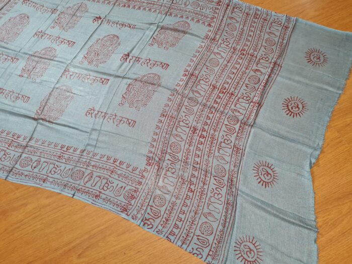 Chadar indiano (manto de oração) de Ganesha cinza (OUTLET)
