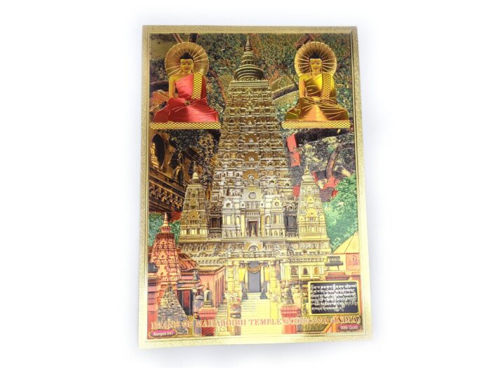 Folha laminada dourada para decorar Buda Meditando Bodhi Tree