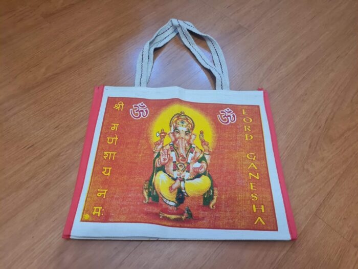 Bolsa indiana grande de Lona Algodão estampa de Ganesha