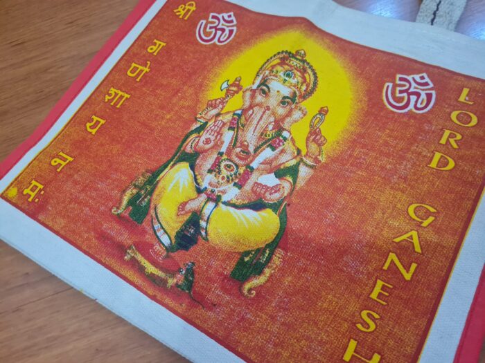 Bolsa indiana grande de Lona Algodão estampa de Ganesha