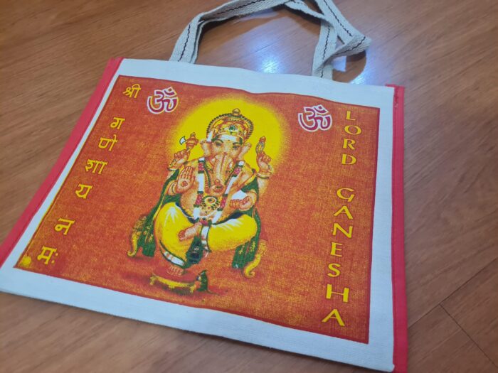 Bolsa indiana grande de Lona Algodão estampa de Ganesha