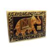 Ímã de geladeira dourado Elefante indiano preto e dourado