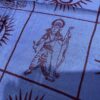 Chadar indiano (manto de oração) com 4 deuses hindus roxo