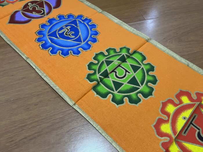 Panô dos 7 chakras especial para parede laranja e color 1,80m