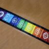 bandeira (flag) vertical de cetim com estampa dos 7 chakras, fabricado na Índia