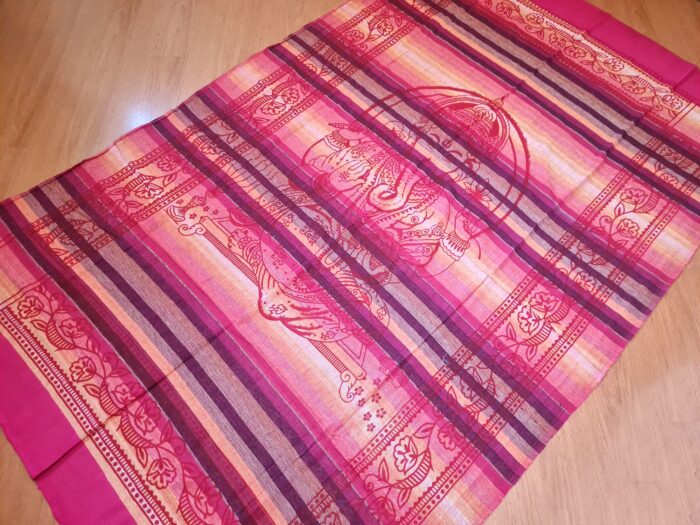 Panô indiano algodão estampa de Ganesha (215 cm x 140 cm) tons quentes